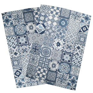 100% Cotton Portuguese Tiles Azulejo Kitchen Dish Towel - Set of 2