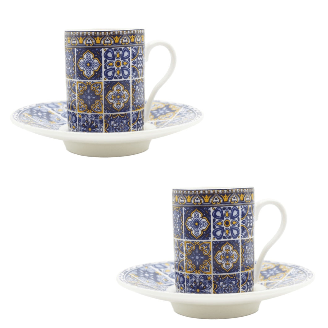 Espresso Cup with Ceramic Saucer, Set of 2