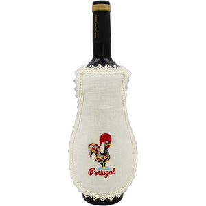 Handmade Embroidered Linen Traditional Portuguese Bottle Apron Cover