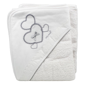 Baby Maior 100% Cotton Made in Portugal Hearts Baby Bath Towel, Various Colors