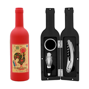 Made in Portugal Wine Tools Set Souvenir Stopper, Corkscrew & Drip Ring