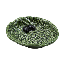 Load image into Gallery viewer, Faiobidos Hand-Painted Ceramic Cabbage Olive Dish

