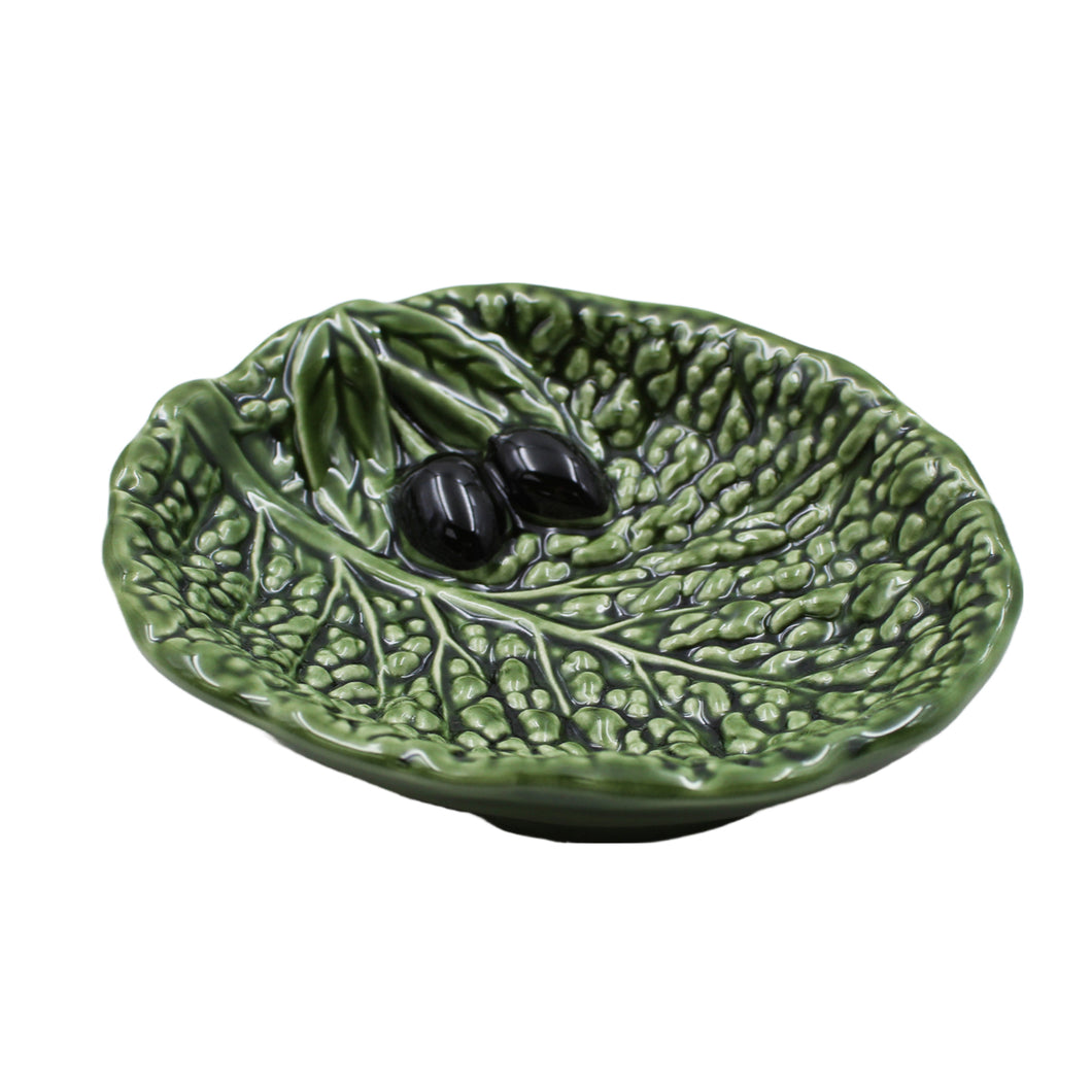 Faiobidos Hand-Painted Ceramic Cabbage Olive Dish