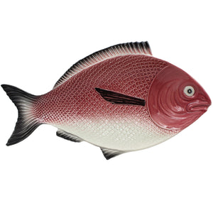 Faiobidos Hand-Painted Ceramic Red Fish Platter