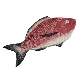 Faiobidos Hand-Painted Ceramic Red Fish Platter