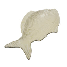Load image into Gallery viewer, Faiobidos Hand-Painted Ceramic Ivory White Fish Platter
