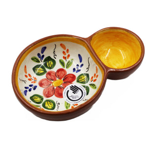 Hand-Painted Portuguese Pottery Clay Terracotta Colored Olive Dish