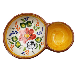 Hand-Painted Portuguese Pottery Clay Terracotta Colored Olive Dish