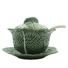 Load image into Gallery viewer, Faiobidos Hand-Painted Large Ceramic Cabbage Tureen with Ladle
