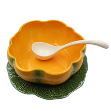 Load image into Gallery viewer, Faiobidos Hand-Painted Ceramic Pumpkin Large Tureen with Ladle
