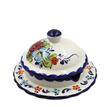 Load image into Gallery viewer, Hand-Painted Portuguese Ceramic Floral Sugar Bowl
