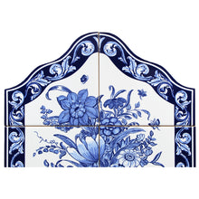 Load image into Gallery viewer, Blue Flowers Portuguese Ceramic Tile Art Wall Panel Mural Decor
