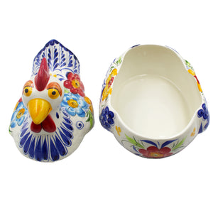 Faireal Hand-Painted Portuguese Ceramic Chicken Decorative Jar