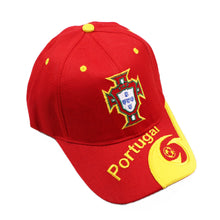 Load image into Gallery viewer, Yellow and Red Soccer Cap with Embroidered Portuguese National Team

