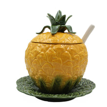 Load image into Gallery viewer, Faiobidos Hand-Painted Ceramic Pineapple Tureen with Spoon
