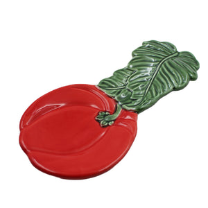 Faiobidos Hand-Painted Ceramic Tomato Spoon Rest Utensil Holder