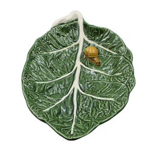 Faiobidos Hand-Painted Ceramic Cabbage Serving Platter with Snail