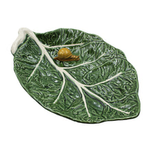 Load image into Gallery viewer, Faiobidos Hand-Painted Ceramic Cabbage Serving Platter with Snail
