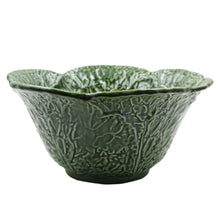 Load image into Gallery viewer, Faiobidos Hand-Painted Ceramic Cabbage Tall Salad Bowl
