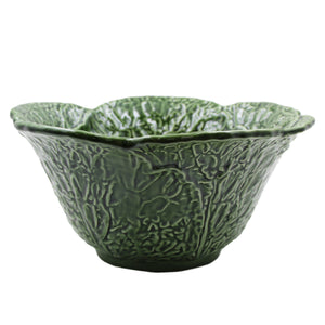 Faiobidos Hand-Painted Ceramic Cabbage Tall Salad Bowl