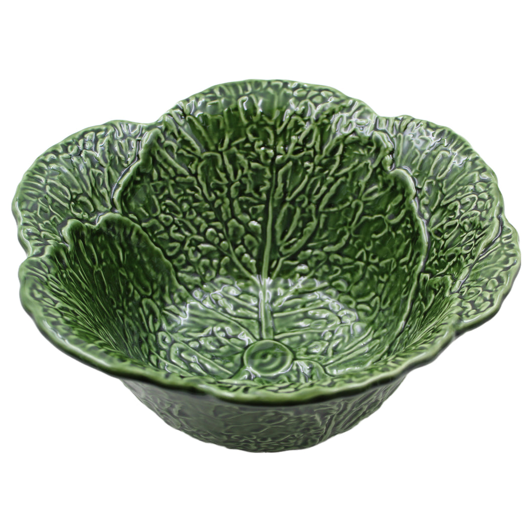 Faiobidos Hand-Painted Ceramic Cabbage Tall Salad Bowl