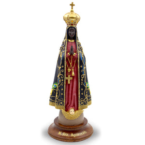 Hand-painted Our Lady Aparecida Religious Statue Made in Portugal