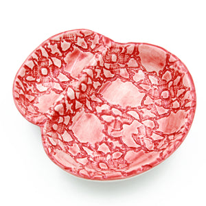 Hand-painted Traditional Portuguese Red Ceramic Olive Dish
