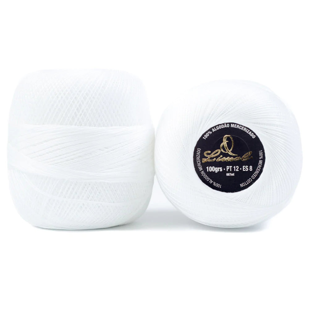 Limol Size 12 White 100 Grs 100% Mercerized Crochet Thread Cotton Ball Set