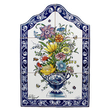 Load image into Gallery viewer, Colorful Flowers Portuguese Ceramic Tile Art Wall Panel Mural Decor
