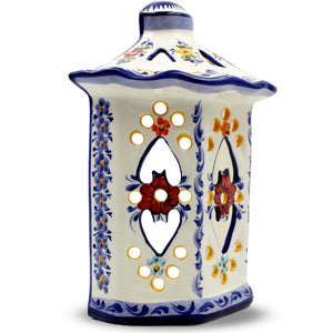 Hand-Painted Portuguese Ceramic Decorative Wall Lantern