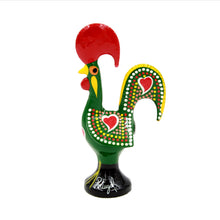 Load image into Gallery viewer, Traditional Portuguese Aluminum Green Good Luck Rooster Galo de Barcelos
