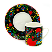 Load image into Gallery viewer, Set Of 6 Portuguese Good Luck Rooster Galo de Barcelos Espresso Cups and Saucers
