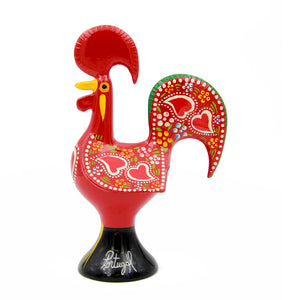 Traditional Portuguese Aluminum Red Good Luck Rooster Galo de Barcelos