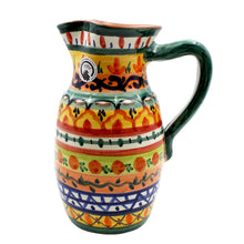Load image into Gallery viewer, Hand-Painted Portuguese Pottery Clay Terracotta 48 oz. Pitcher
