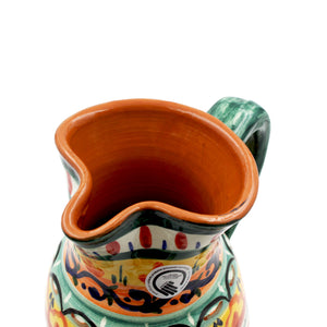 Hand-Painted Portuguese Pottery Clay Terracotta 48 oz. Pitcher