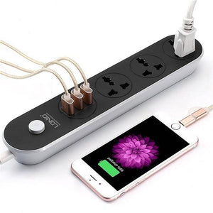 LDNIO 3 USB Ports Smart Charger Adapter Power Strip Extension Socket 220V