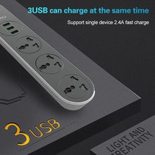 Load image into Gallery viewer, LDNIO 3 USB Ports Smart Charger Adapter Power Strip Extension Socket 220V

