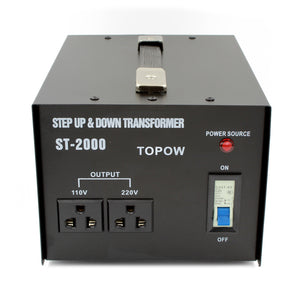 Topow 2000 Watt Step Up and Down Voltage Converter Transformer 110V and 220V