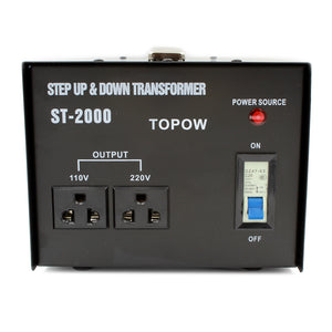 Topow 2000 Watt Step Up and Down Voltage Converter Transformer 110V and 220V