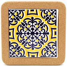 Load image into Gallery viewer, Portugal Gifts Hand Painted Tile Trivet With Cork - Various Patterns
