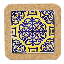 Load image into Gallery viewer, Portugal Gifts Hand Painted Tile Trivet With Cork - Various Patterns
