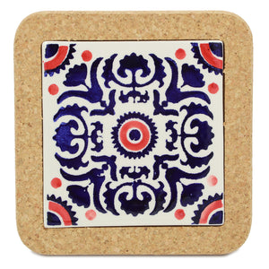 Portugal Gifts Hand Painted Tile Trivet With Cork - Various Patterns