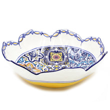 Load image into Gallery viewer, Hand-painted Traditional Portuguese Ceramic Tulip Salad Bowl
