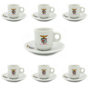SL Benfica Set Of 6 Espresso Cup and Saucers With Gift Box