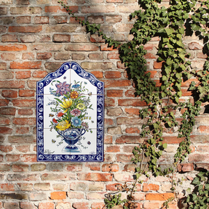 Colorful Flowers Portuguese Ceramic Tile Art Wall Panel Mural Decor