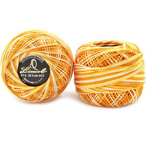 Limol Size 6 Multicolor Tinted 50 Grs 100% Mercerized Crochet Thread Cotton Balls