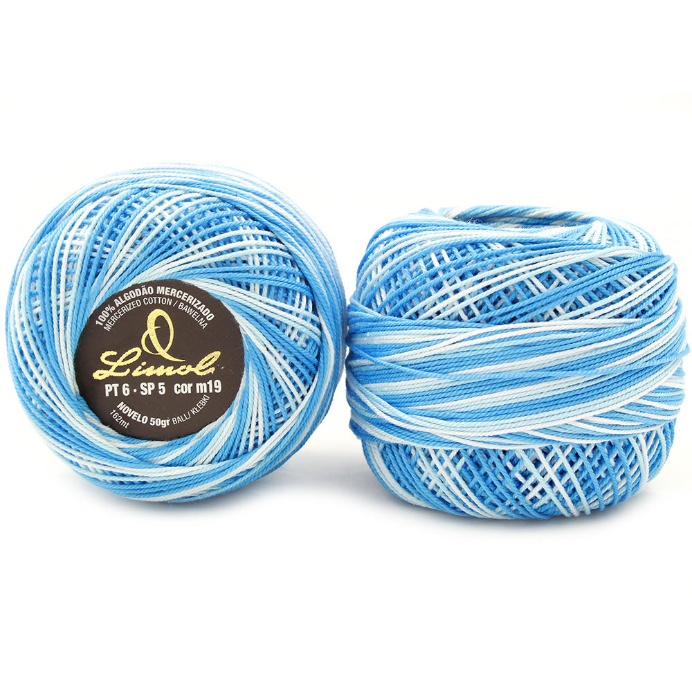 Limol Size 6 Multicolor Tinted 50 Grs 100% Mercerized Crochet Thread Cotton Balls