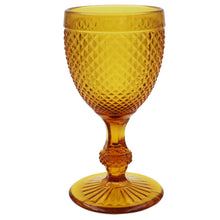 Load image into Gallery viewer, Vista Alegre Bicos Amber White Wine Goblets, Set of 4
