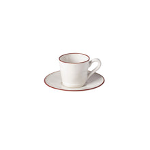 Load image into Gallery viewer, Costa Nova Beja 6 oz. White Red Tea Cup and Saucer Set
