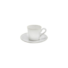 Load image into Gallery viewer, Costa Nova Beja 3 oz. White Cream Coffee Cup and Saucer Set
